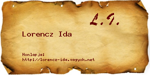 Lorencz Ida névjegykártya