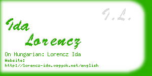 ida lorencz business card